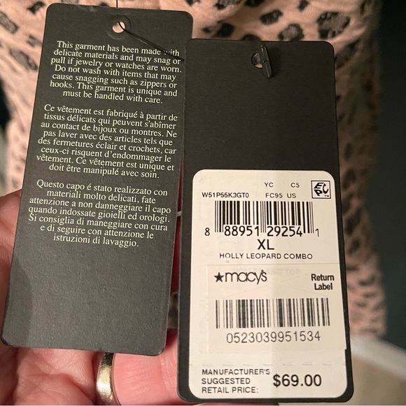 NWT GUESS Holly Leopard Print Pink Black Sweetheart Bustier Peplum Top XL - Picture 8 of 16